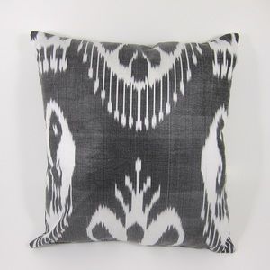 Gray ikat pillowcase